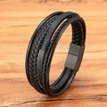 Pulseira Masculina Dupla em Couro
